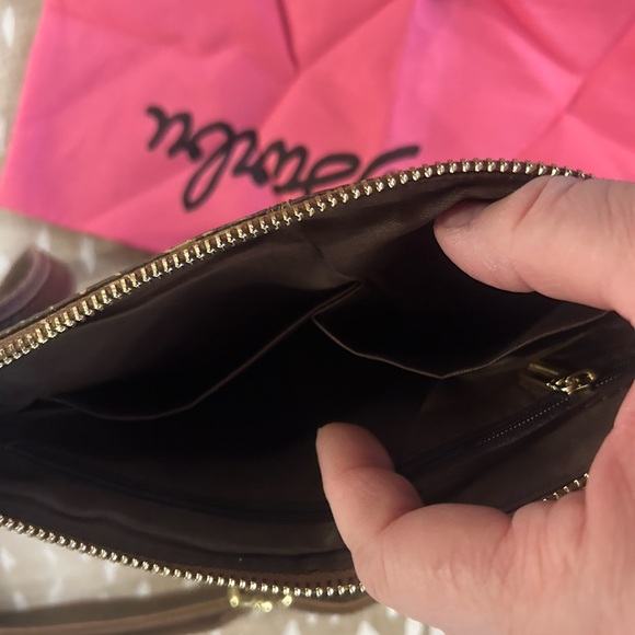 Gold and Coppered/Brown Glittered Leather Money Bag Crossbody by Anca Barbu - Picture 8 of 11